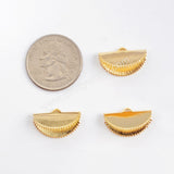 Half Moon Shape Gold Plated Brass Clip Cord Flat Crimp End Clasp PJ095