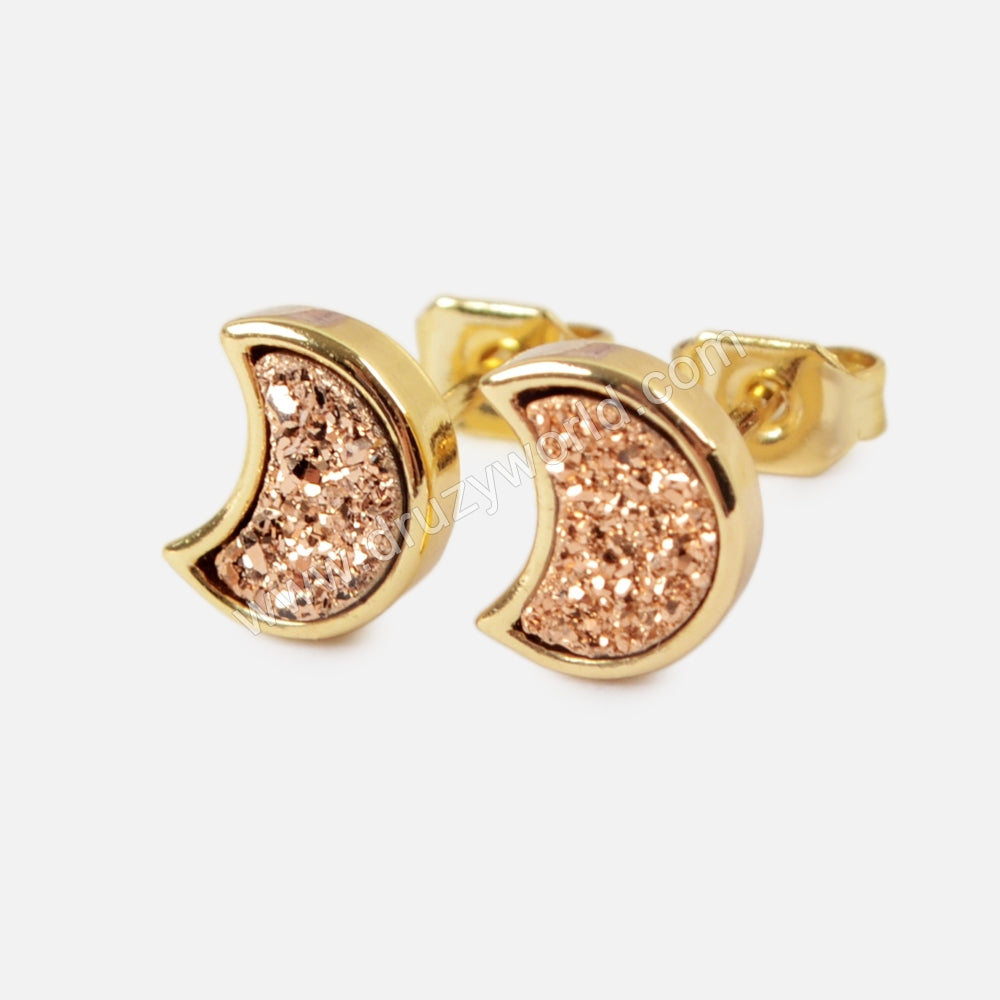 Rose Gold Bezel Earrings