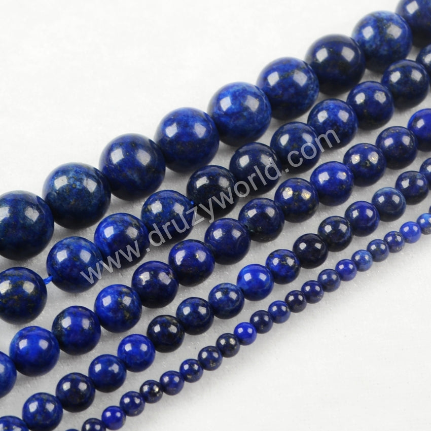 4mm/6mm/8mm/10mm/12mm Round Lapis Lazuli Loose Beads LS002 lapis stone bead ball beads jewelry making beads
