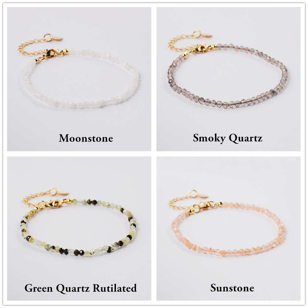 skinny gemestone beads bracelet, 3mm crystal bracelet, healing stone bracelet, handmade jewelry, HD0315 