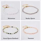 Gold Plated 3mm Genuine Stone Faceted Beaded Bracelet HD0315