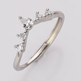 925 Sterling Silver Zircon Ring, Adjustable Size, Dainty CZ Ring, Fashion Jewelry SS244