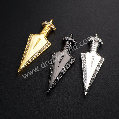 CZ Cubic Zirconia Sword Shape Charm WX314