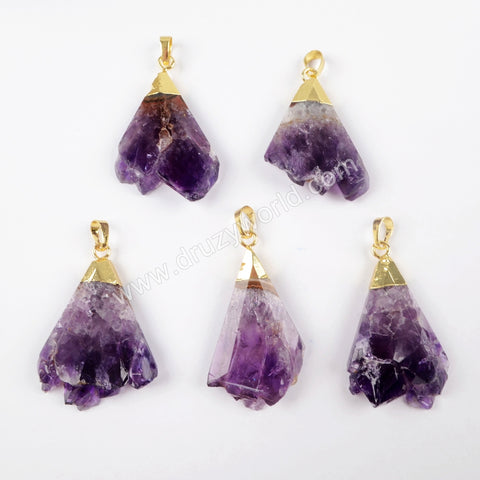 Gold Plated Amethyst Pendant WX894