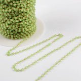 5m/lot,3mm Green Glass Beads Chains  JT173