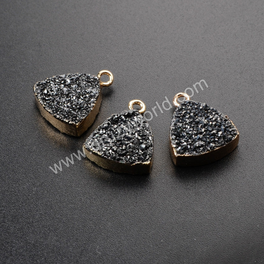 Black Druzy Charm