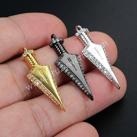 CZ Cubic Zirconia Sword Shape Charm WX314