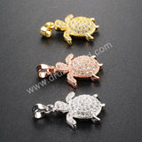 CZ Cubic Zirconia little turtle Pendant WX092