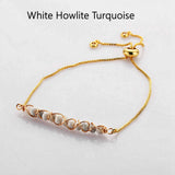 Gold Plated Wire Wrap Gemstone Crystal Faceted Beads Adjustable Bracelet Crystal Quartz Stone Beaded Bracelet Jewelry WX2082