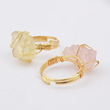 Natural Gemstone Wire Wrap Gold Ring WX1796