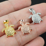 CZ Cubic Zirconia little turtle Pendant WX092