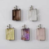 Natural Multi-kind Stones Perfume Bottle Pendant Silver Plated WX1301