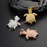 CZ Cubic Zirconia little turtle Pendant WX092