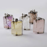 Natural Multi-kind Stones Perfume Bottle Pendant Silver Plated WX1301