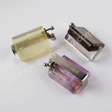 Natural Multi-kind Stones Perfume Bottle Pendant Silver Plated WX1301