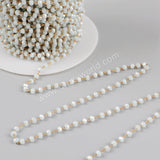 5m/lot,3mm Light Blue Glass Beads Chains  JT175