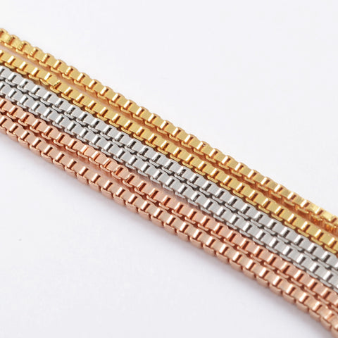 Gold Plated 2mm Thin Box Chain Necklace PJ268-G