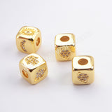 CZ Micro Pave Pattern Beads For Jewelry Making Gold Plated WX1338