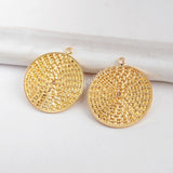 Gold Plated Carved Coin Charm PJ100