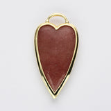 Wholesale Gold Plated Gemstone Long Heart Pendant, Faceted Crystal Stone Pendant WX2180