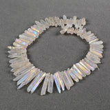 Wholesale Rainbow Natural Angel Aura Quartz Cluster Point Titanium Crystal Point Loose Beads, For DIY Jewelry Making G0100