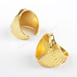 Gold/Silver Plated Ring Blank Bezel With With Decorative Pattern PJ087-G/S