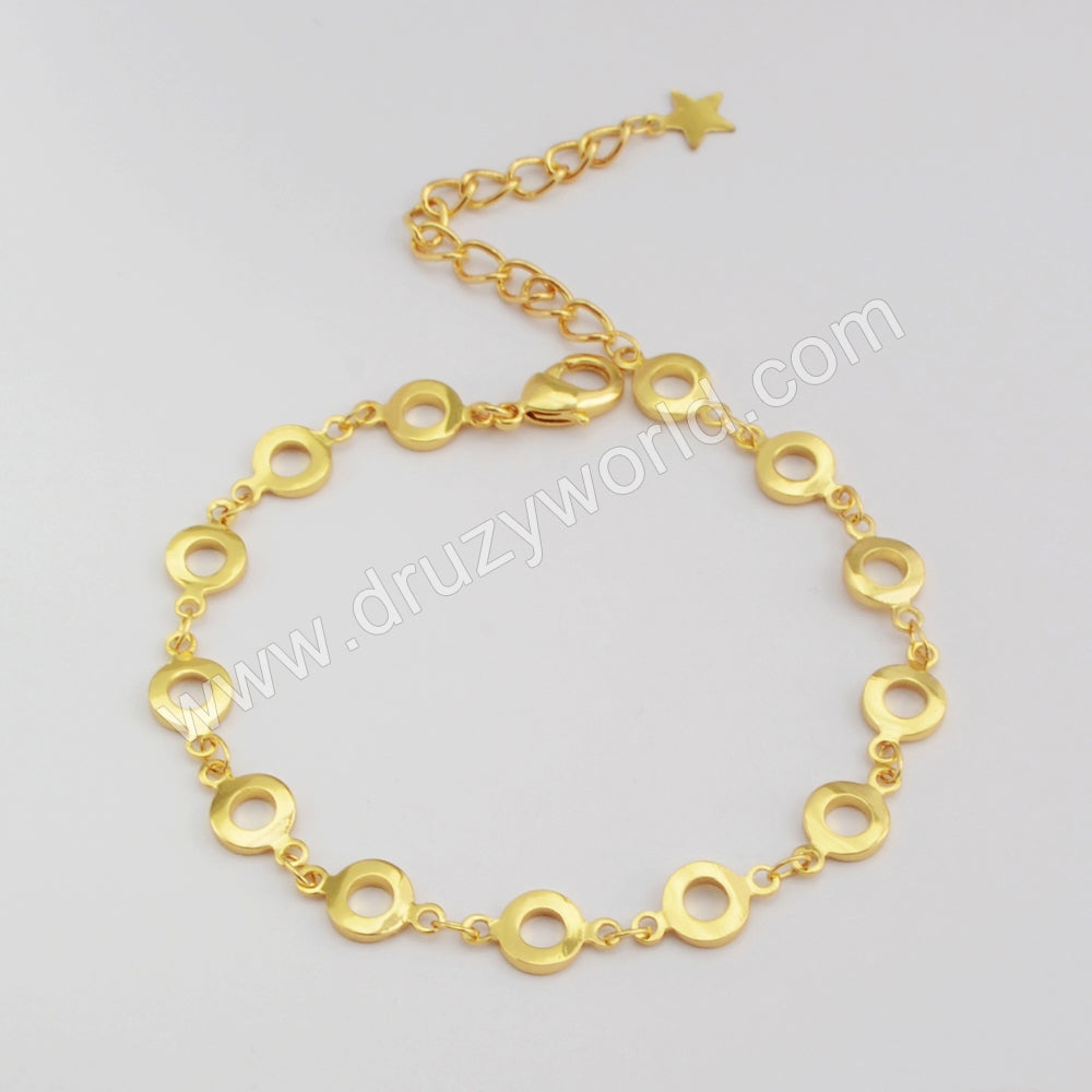 Gold Plated Round Slice Bracelet PJ414