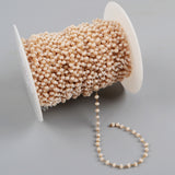 5m/lot,3mm Beige Glass Beads Chains  JT176