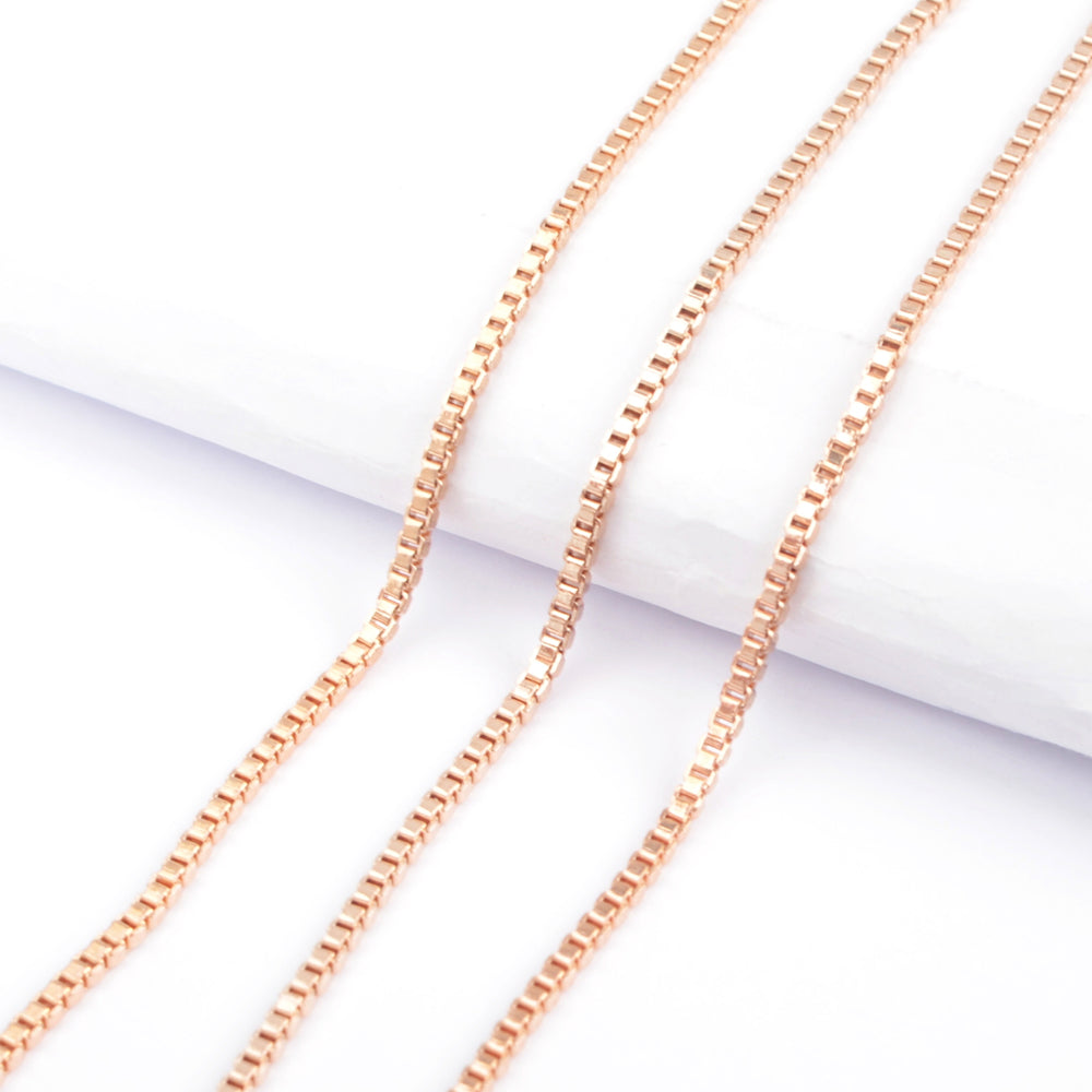 Gold Plated 2mm Thin Box Chain Necklace PJ268-G