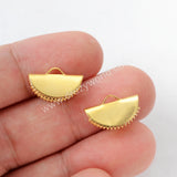 Gold Plated Half Round Claw Clip Flat Charm PJ101