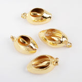 Full Gold Plated Natural Cowrie Shell Pendant Bead G1523