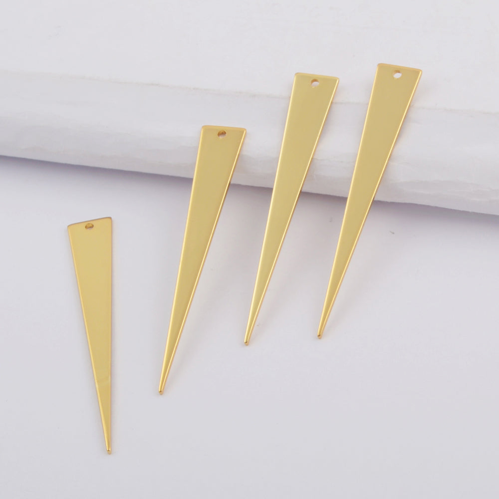 Long Triangle Gold Plated Slice Charm Making Jewelry Supply PJ309