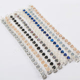 Silver Plated Claw Multi Titanium Rainbow Druzy Tennis Bracelets ZS0353