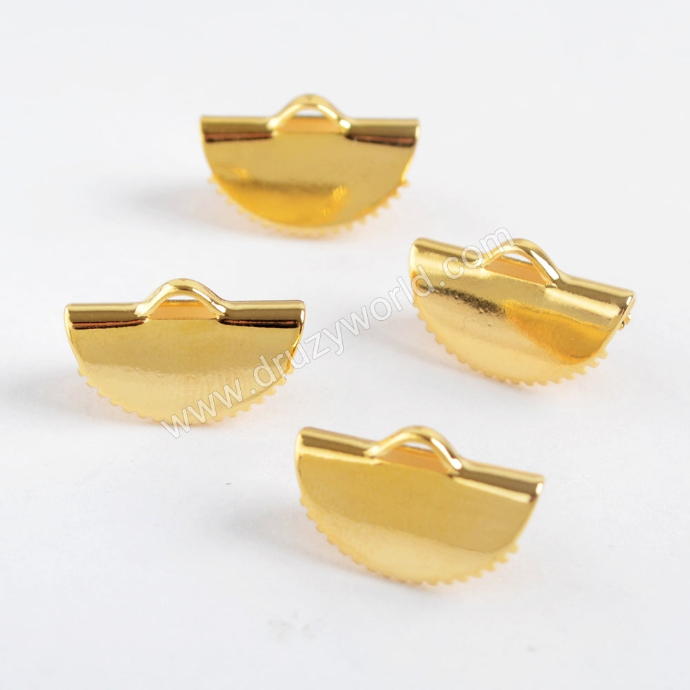 Gold Plated Half Round Claw Clip Flat Charm PJ101
