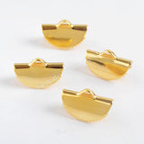 Gold Plated Half Round Claw Clip Flat Charm PJ101