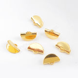 Gold Plated Half Round Claw Clip Flat Charm PJ101