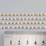 5m/lot,3mm Beige Glass Beads Chains  JT176