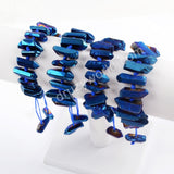 Blue Crystal Cluster Adjustable Bracelet WX1147