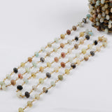 5m/lot,8x5mm Roundel Multi-Color Amazonite Beads Wire Wrapped Rosary Chain JT179