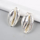 Full Gold Plated Natural Cowrie Shell Pendant Bead G1523