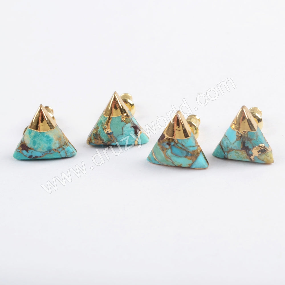 Triangle Turquoise Stud Earrings