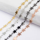 5 meter,Gold Plated Brass Star Chain PJ132