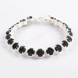 Silver Plated Claw Multi Titanium Rainbow Druzy Tennis Bracelets ZS0353