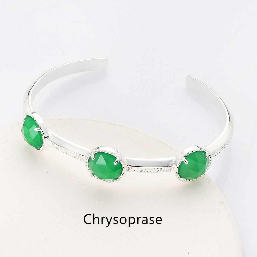 chrysoprase bracelet, green chalcedony bracelet,  gemstone bracelet