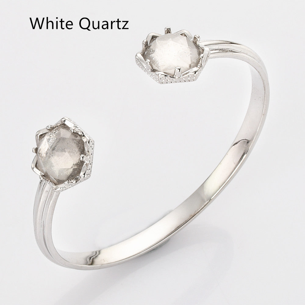silver white quartz bracelet