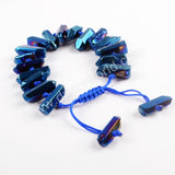 Blue Crystal Cluster Adjustable Bracelet WX1147