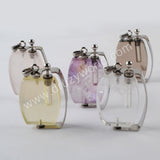 Natural Multi-kind Stones Perfume Bottle Pendant Silver Plated WX1303