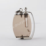 Natural Multi-kind Stones Perfume Bottle Pendant Silver Plated WX1303