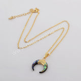 Crescent Gold Plated Abalone Shell Pendant G1769