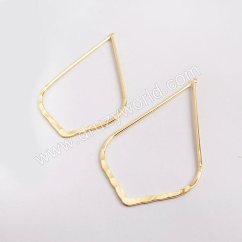 5pieces/lot,Gold Plated Brass Teardrop Charm, Big Drop Charm Pendant Finding PJ123